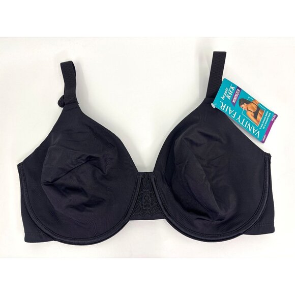 Vanity Fair Other - Vanity Fair Beauty Back Back Minimizer Bra 76080 Size 36DD Black NEW